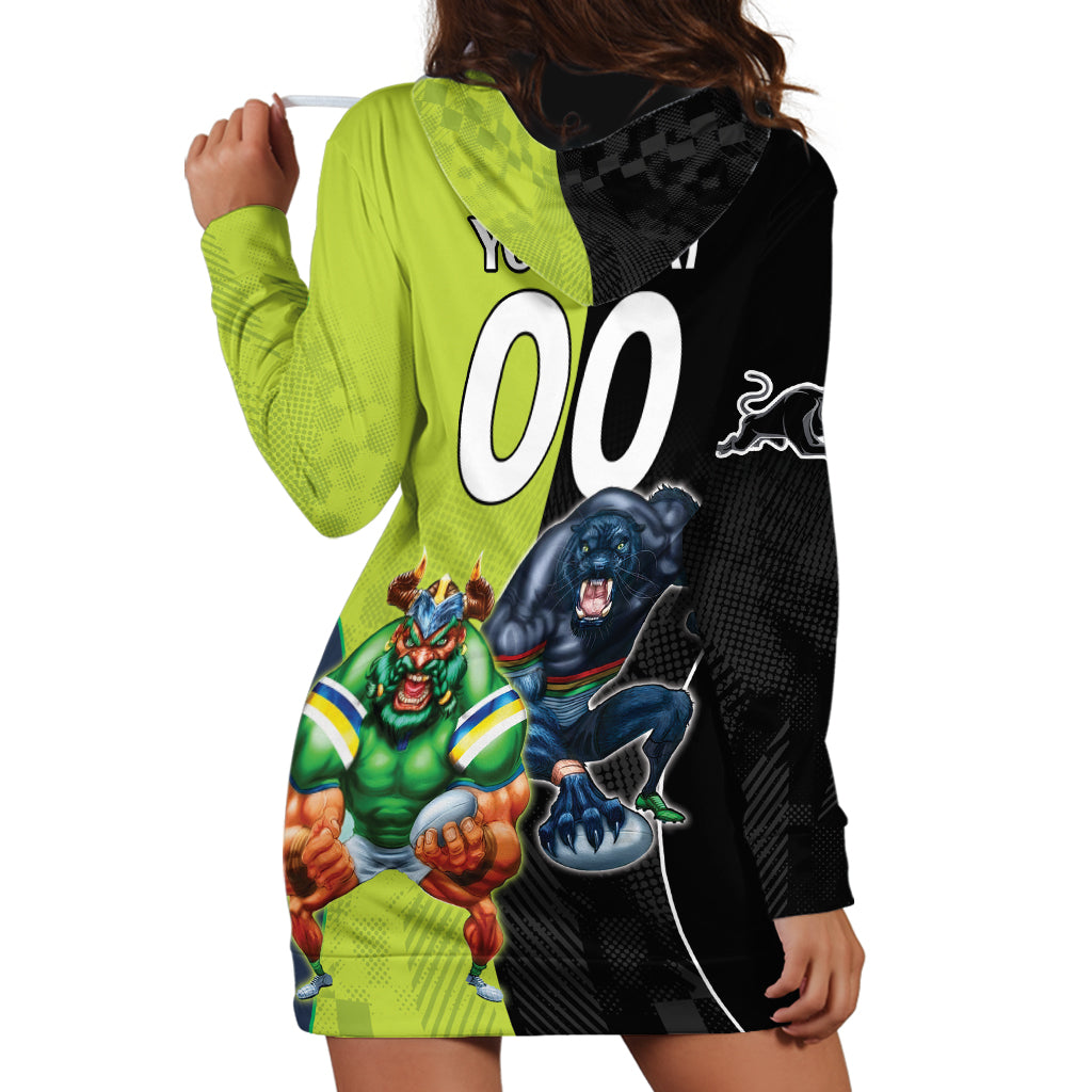 Custom Raiders and Panthers Hoodie Dress Together Sporty Style