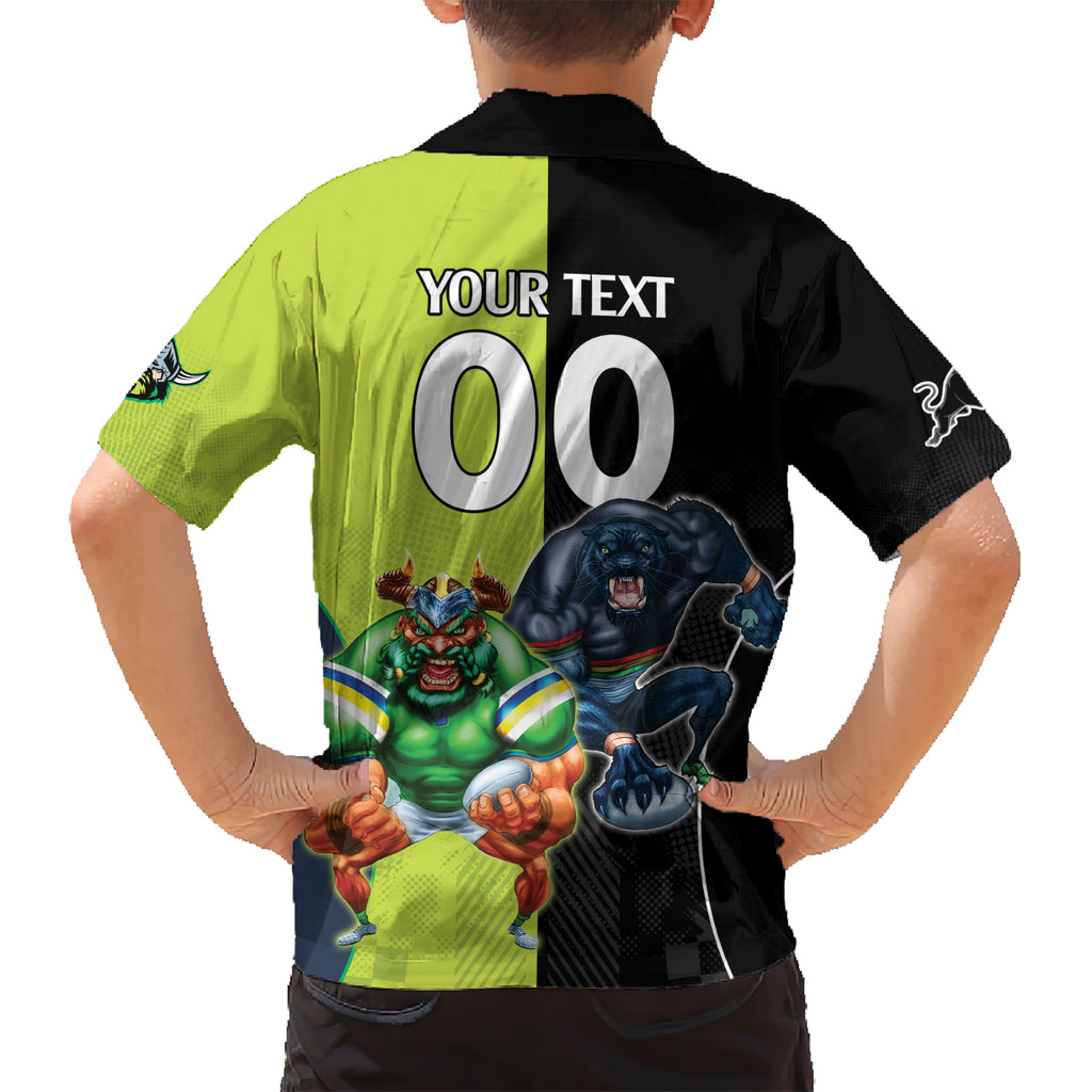Custom Raiders and Panthers Kid Hawaiian Shirt Together Sporty Style