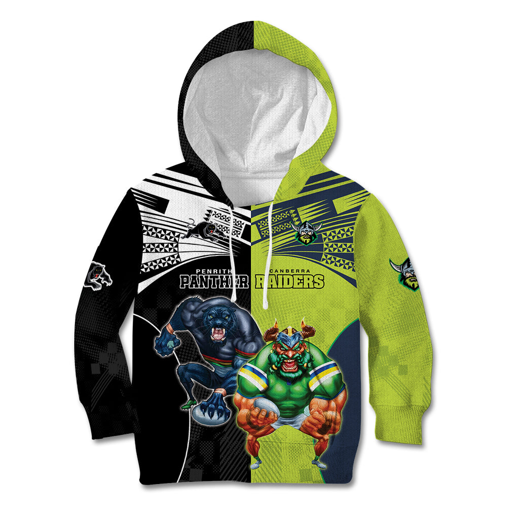 Custom Raiders and Panthers Kid Hoodie Together Sporty Style