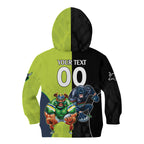 Custom Raiders and Panthers Kid Hoodie Together Sporty Style