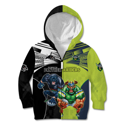 Custom Raiders and Panthers Kid Hoodie Together Sporty Style