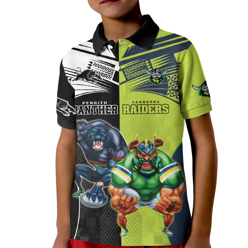 Custom Raiders and Panthers Kid Polo Shirt Together Sporty Style