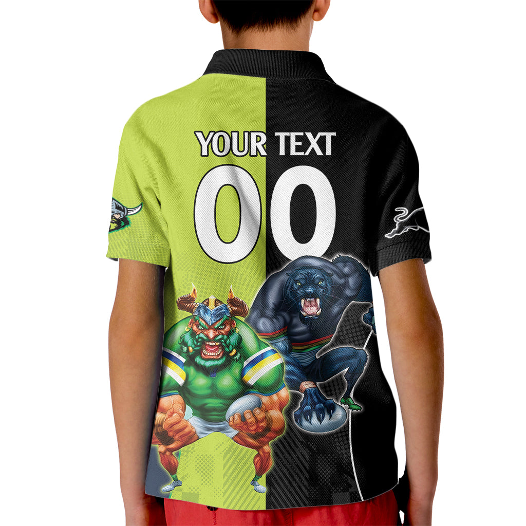 Custom Raiders and Panthers Kid Polo Shirt Together Sporty Style