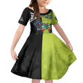 Custom Raiders and Panthers Kid Short Sleeve Dress Together Sporty Style