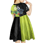 Custom Raiders and Panthers Kid Short Sleeve Dress Together Sporty Style