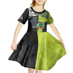 Custom Raiders and Panthers Kid Short Sleeve Dress Together Sporty Style