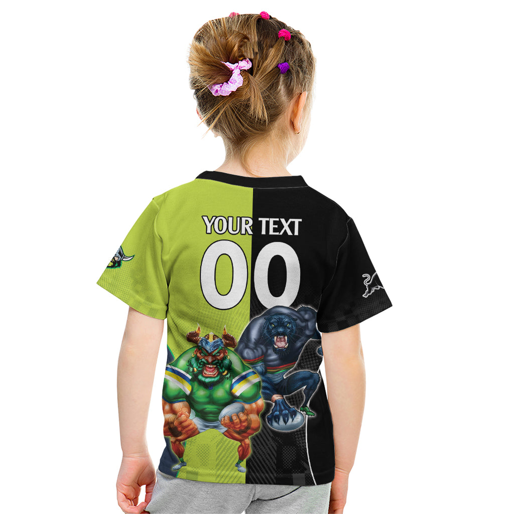 Custom Raiders and Panthers Kid T Shirt Together Sporty Style