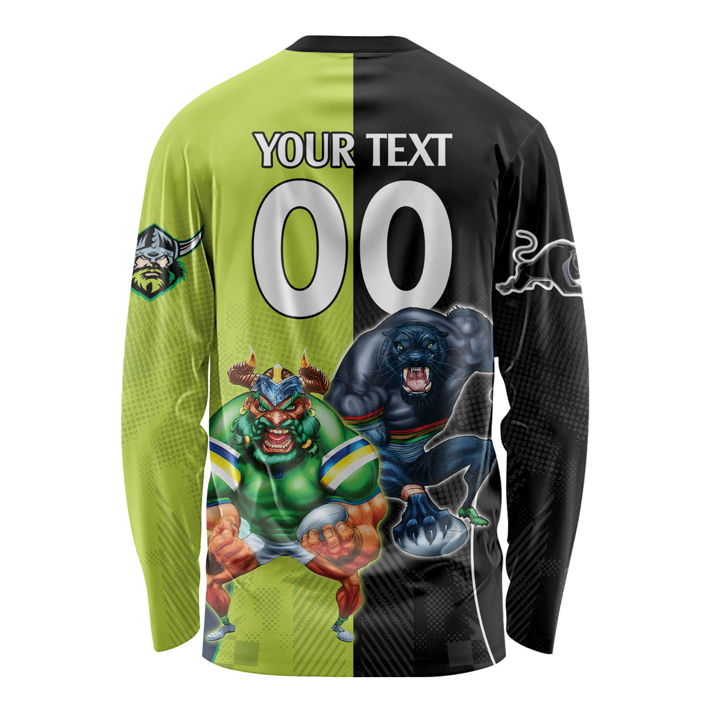 Custom Raiders and Panthers Long Sleeve Shirt Together Sporty Style