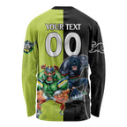 Custom Raiders and Panthers Long Sleeve Shirt Together Sporty Style