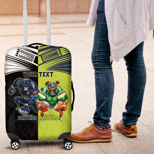 Custom Raiders and Panthers Luggage Cover Together Sporty Style