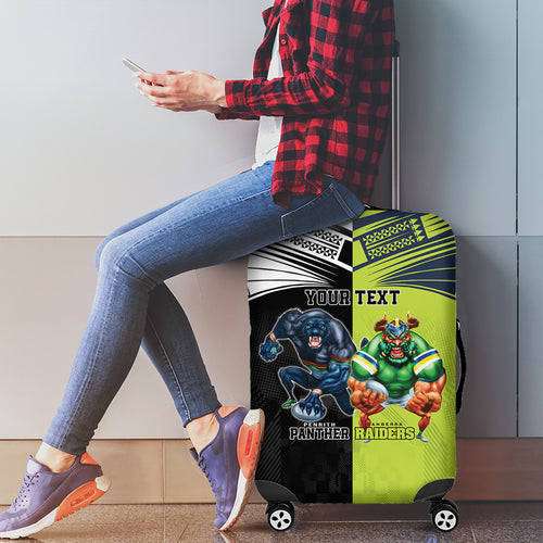 Custom Raiders and Panthers Luggage Cover Together Sporty Style