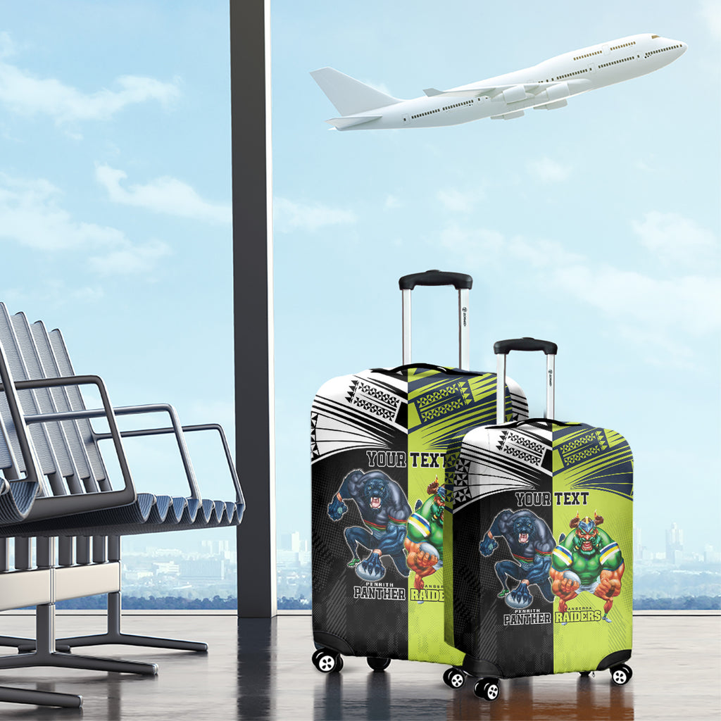 Custom Raiders and Panthers Luggage Cover Together Sporty Style