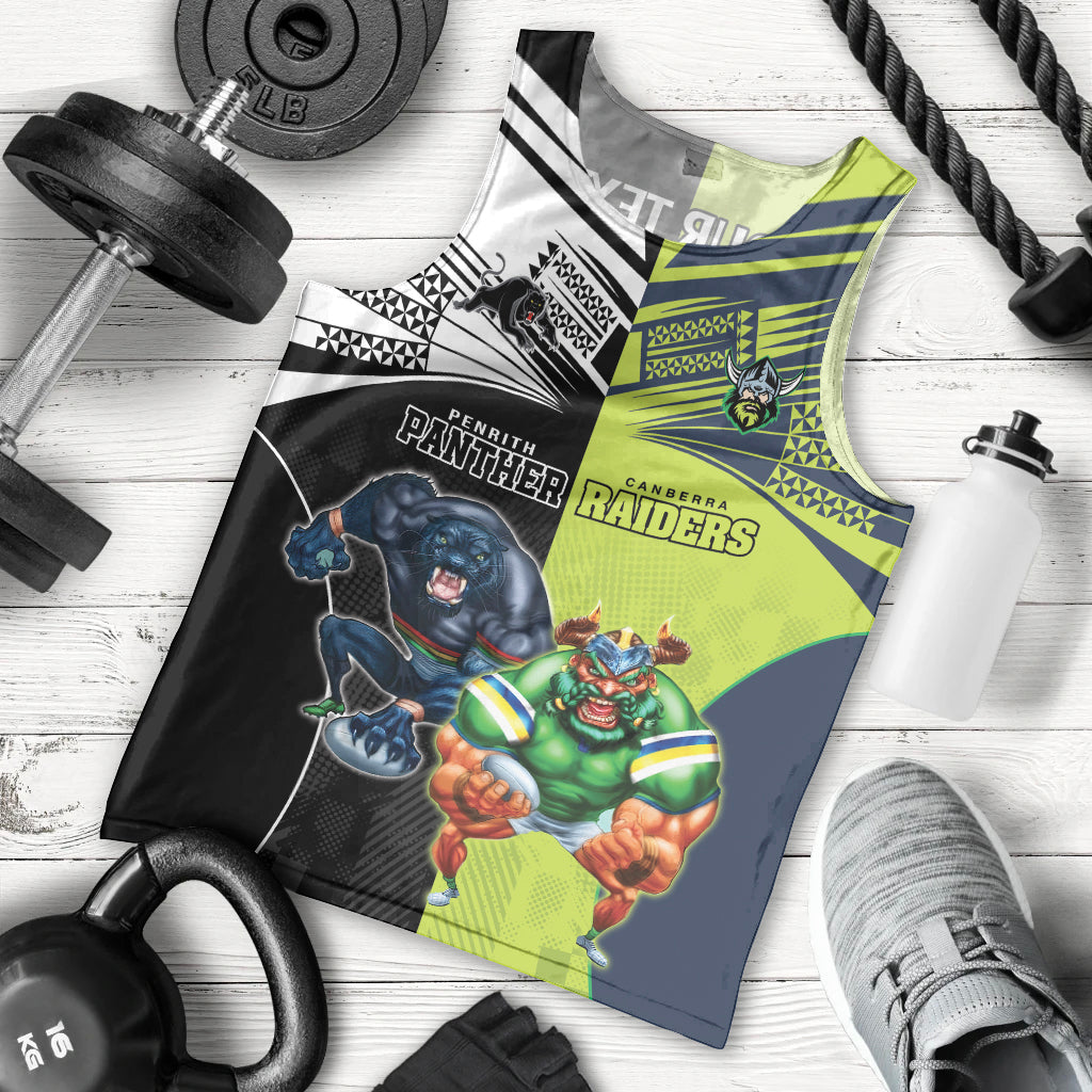 Custom Raiders and Panthers Men Tank Top Together Sporty Style