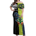 Custom Raiders and Panthers Off Shoulder Maxi Dress Together Sporty Style