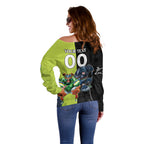 Custom Raiders and Panthers Off Shoulder Sweater Together Sporty Style