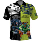 Custom Raiders and Panthers Polo Shirt Together Sporty Style