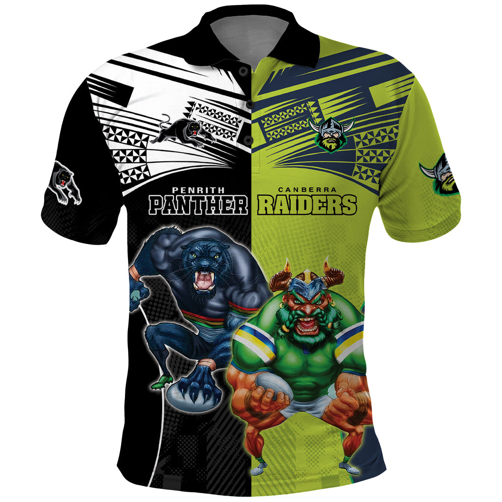 Custom Raiders and Panthers Polo Shirt Together Sporty Style