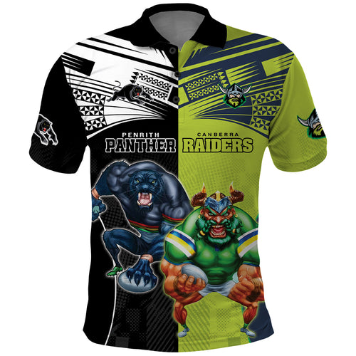 Custom Raiders and Panthers Polo Shirt Together Sporty Style