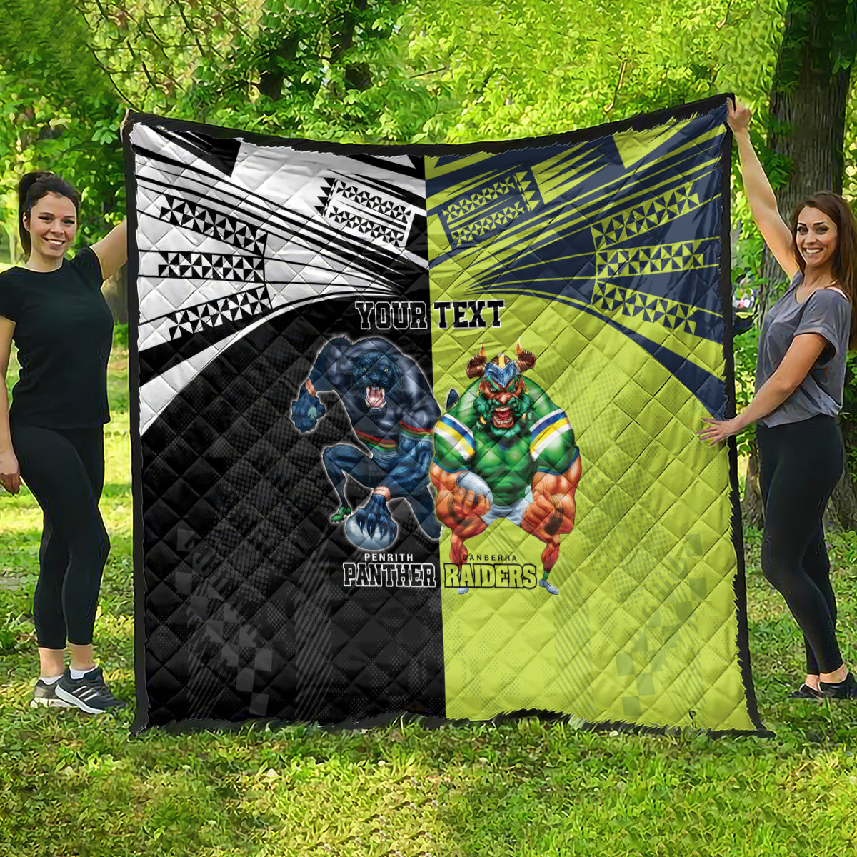 Custom Raiders and Panthers Quilt Together Sporty Style