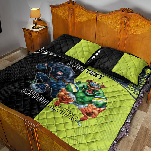 Custom Raiders and Panthers Quilt Bed Set Together Sporty Style