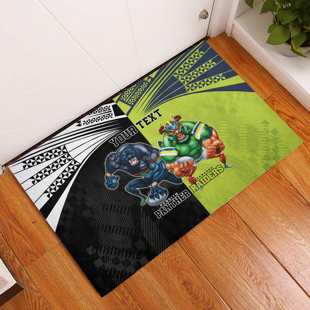 Custom Raiders and Panthers Rubber Doormat Together Sporty Style