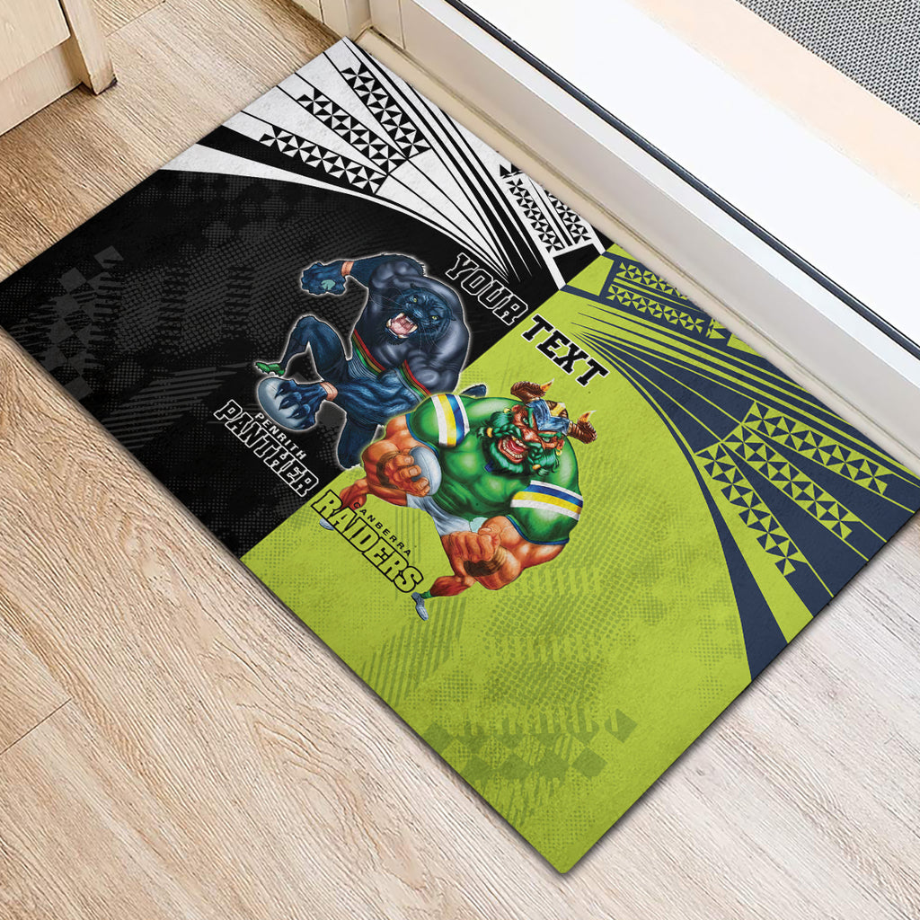 Custom Raiders and Panthers Rubber Doormat Together Sporty Style