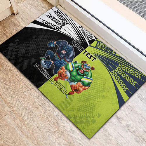 Custom Raiders and Panthers Rubber Doormat Together Sporty Style