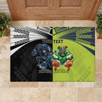 Custom Raiders and Panthers Rubber Doormat Together Sporty Style