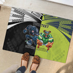 Custom Raiders and Panthers Rubber Doormat Together Sporty Style