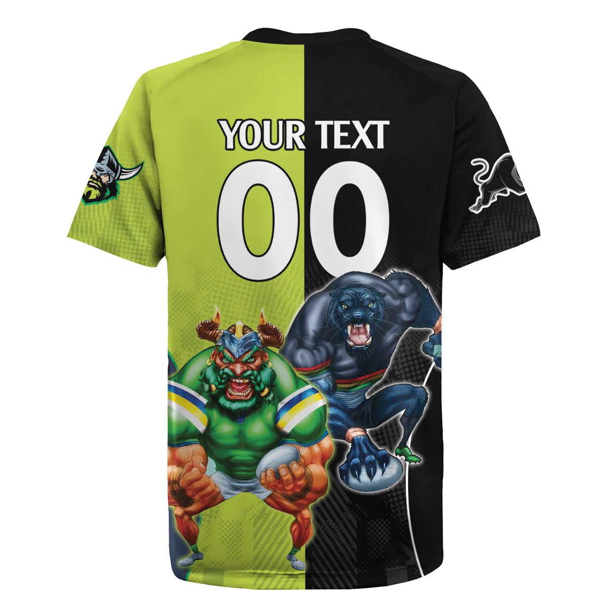Custom Raiders and Panthers Rugby Jersey Together Sporty Style