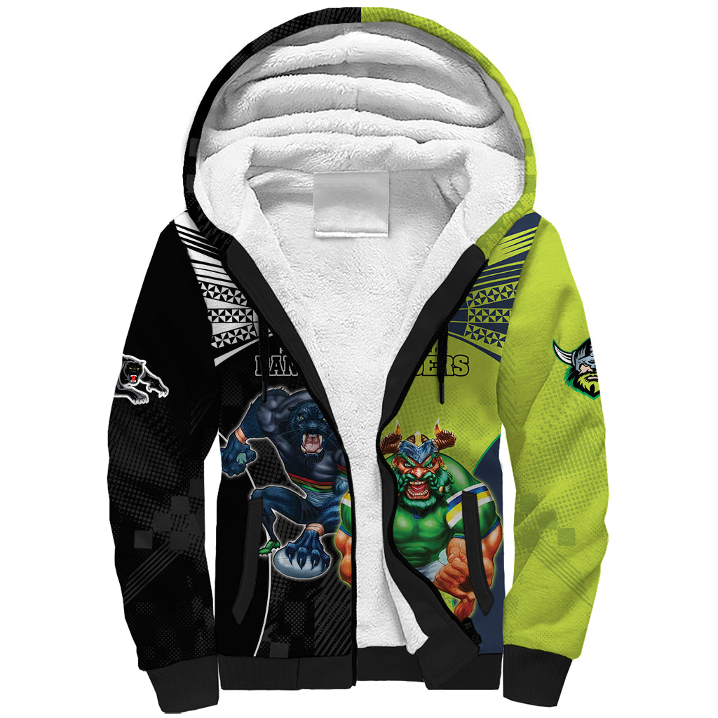 Custom Raiders and Panthers Sherpa Hoodie Together Sporty Style