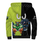 Custom Raiders and Panthers Sherpa Hoodie Together Sporty Style