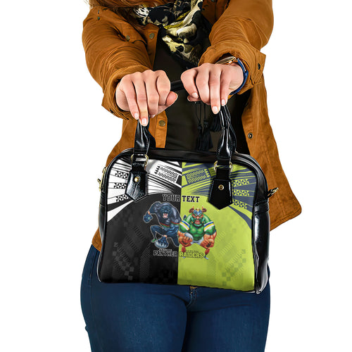 Custom Raiders and Panthers Shoulder Handbag Together Sporty Style