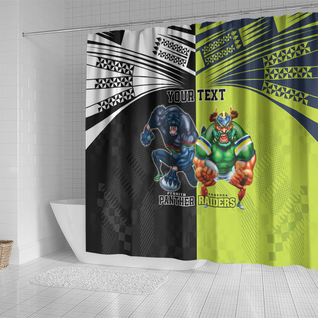 Custom Raiders and Panthers Shower Curtain Together Sporty Style