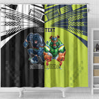 Custom Raiders and Panthers Shower Curtain Together Sporty Style