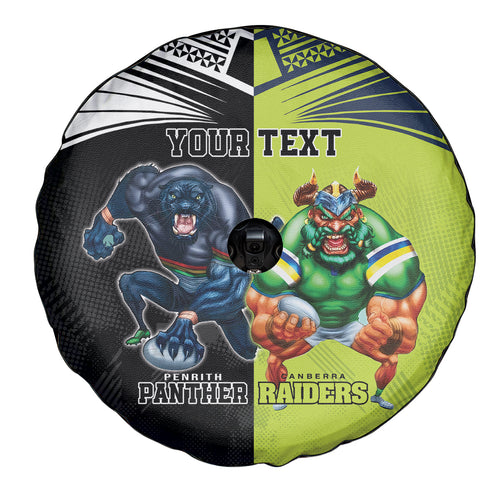 Custom Raiders and Panthers Spare Tire Cover Together Sporty Style