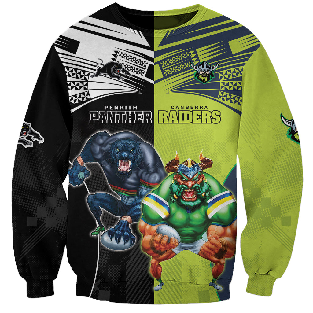 Custom Raiders and Panthers Sweatshirt Together Sporty Style