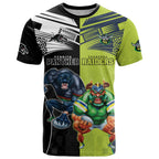 Custom Raiders and Panthers T Shirt Together Sporty Style
