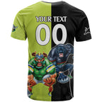 Custom Raiders and Panthers T Shirt Together Sporty Style