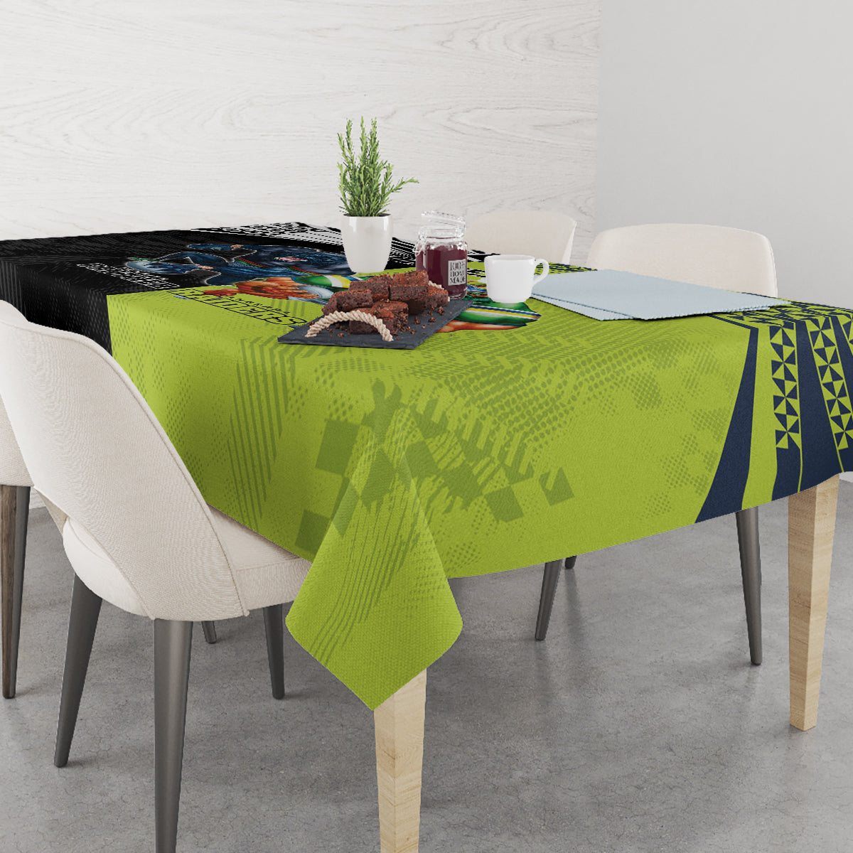 Custom Raiders and Panthers Tablecloth Together Sporty Style
