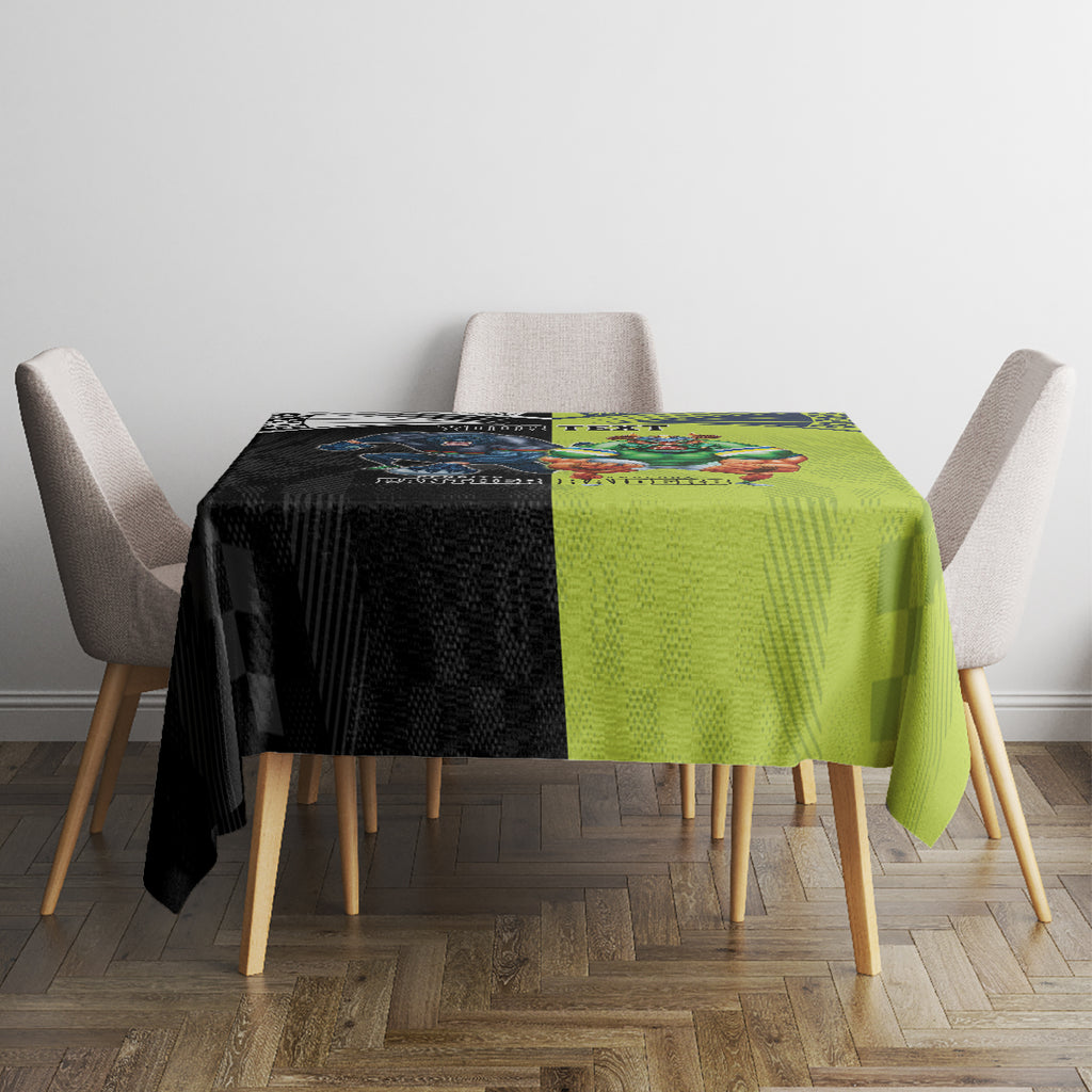 Custom Raiders and Panthers Tablecloth Together Sporty Style