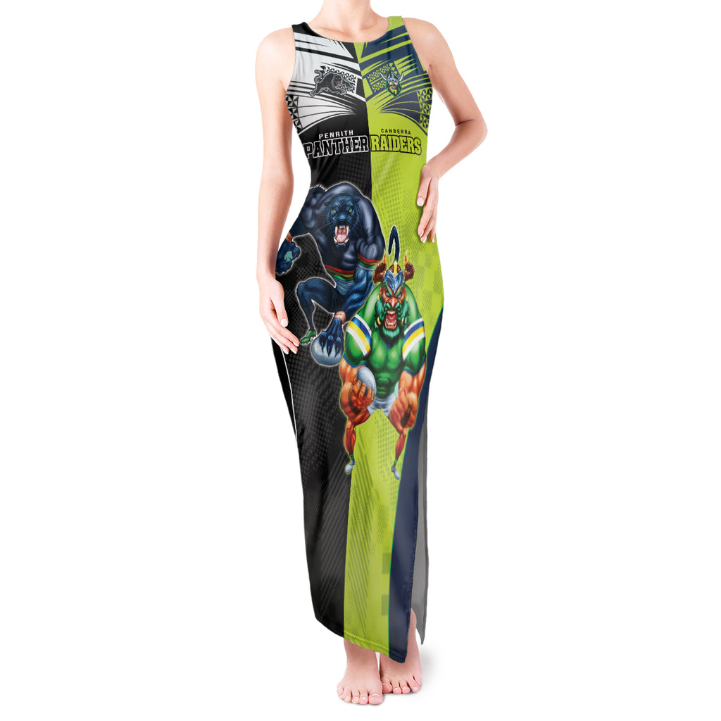 Custom Raiders and Panthers Tank Maxi Dress Together Sporty Style
