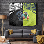 Custom Raiders and Panthers Tapestry Together Sporty Style