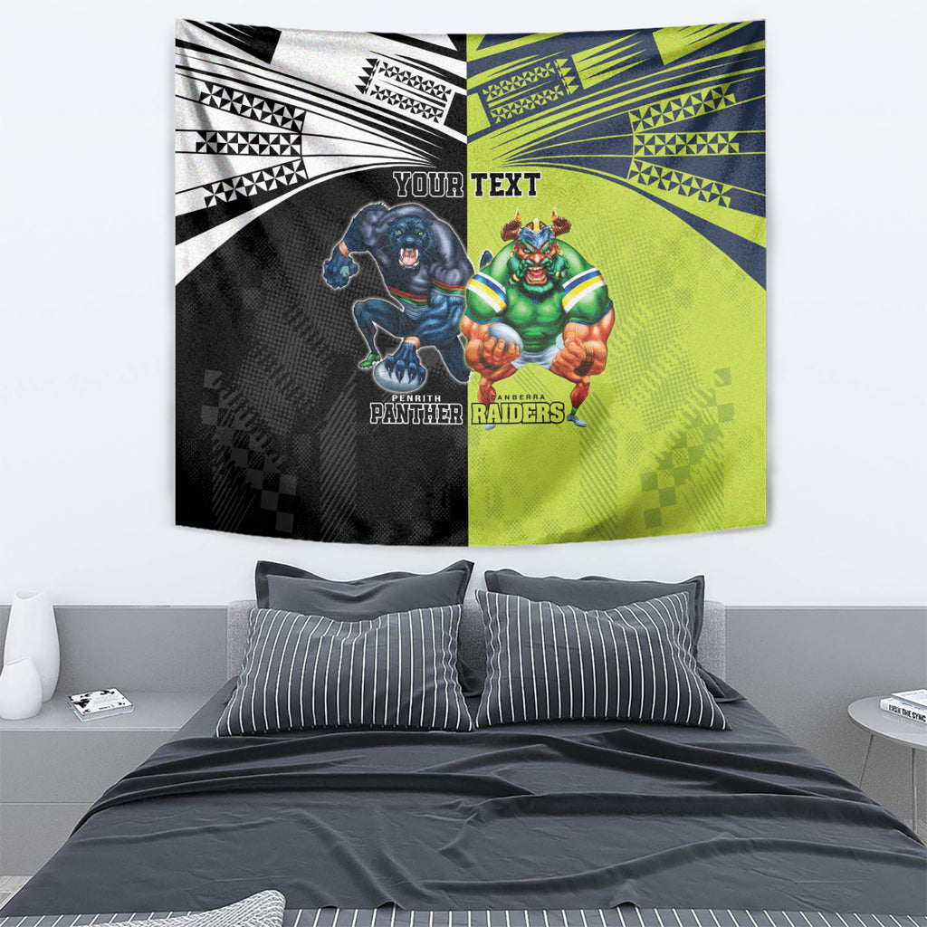 Custom Raiders and Panthers Tapestry Together Sporty Style