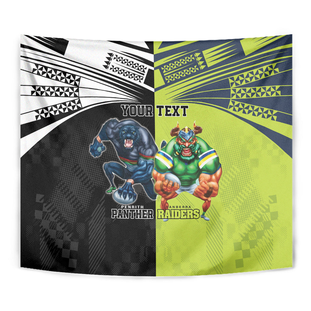 Custom Raiders and Panthers Tapestry Together Sporty Style