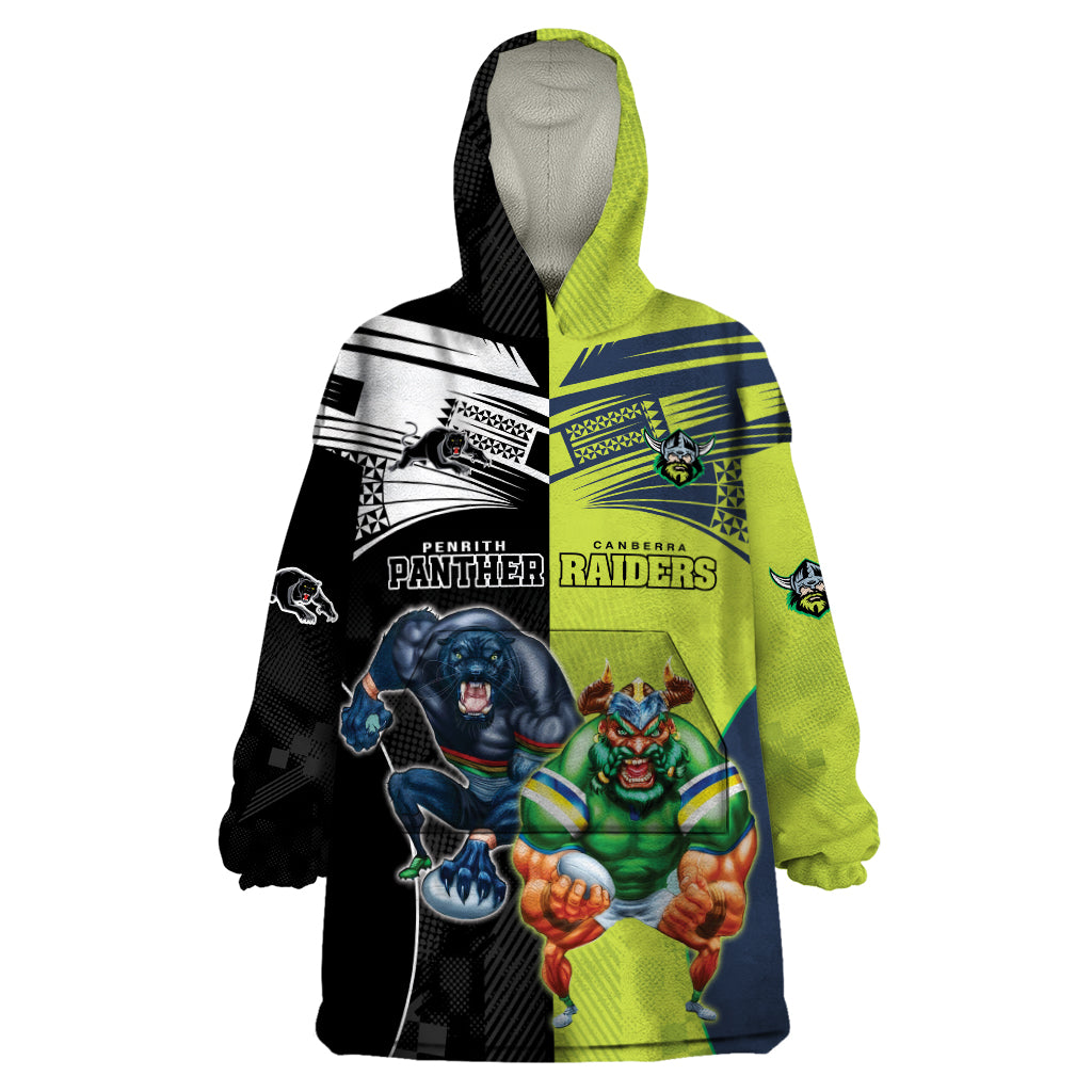 Custom Raiders and Panthers Wearable Blanket Hoodie Together Sporty Style
