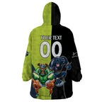 Custom Raiders and Panthers Wearable Blanket Hoodie Together Sporty Style