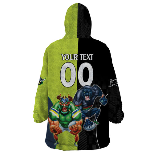 Custom Raiders and Panthers Wearable Blanket Hoodie Together Sporty Style