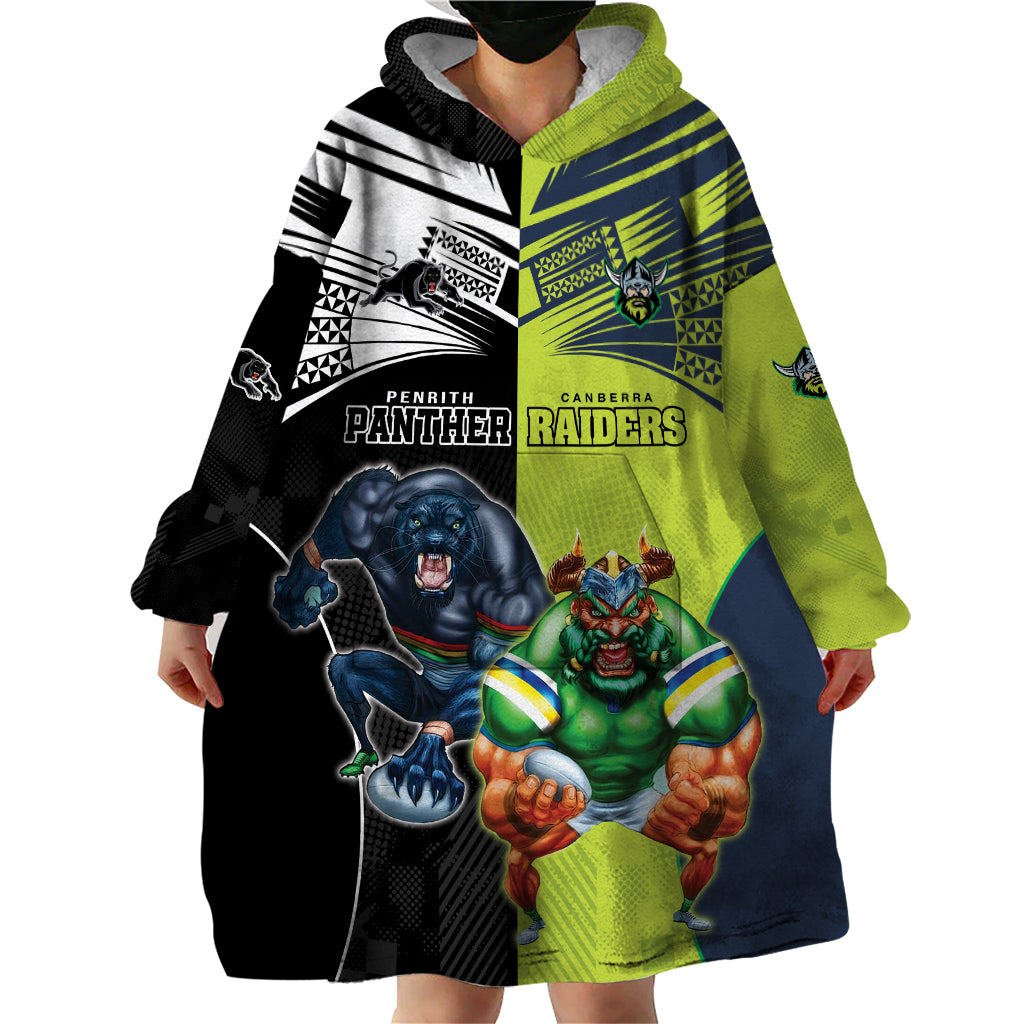 Custom Raiders and Panthers Wearable Blanket Hoodie Together Sporty Style
