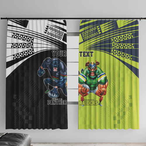 Custom Raiders and Panthers Window Curtain Together Sporty Style